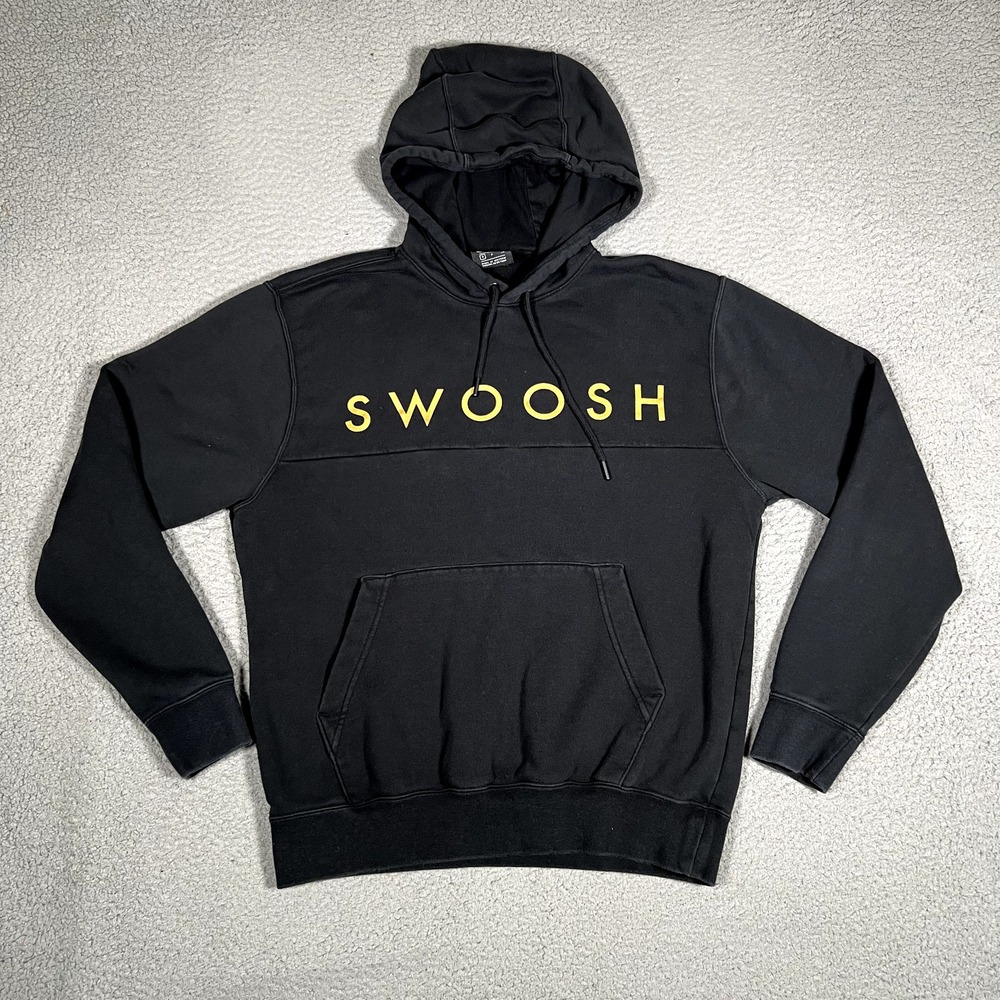 Nike Hoodie Mens Small Black Swoosh‎ Pullover Casual Preppy Logo Outdoor Pocket
